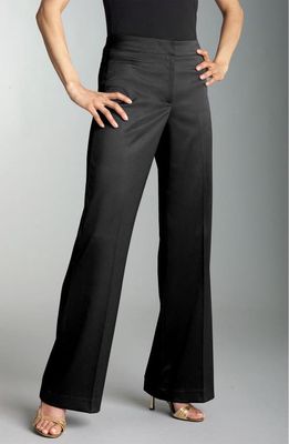 JS Collections Stretch Satin Trousers in Black