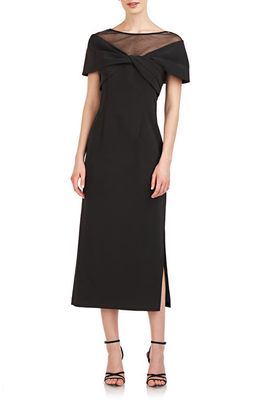 JS Collections Tillie Illusion Lace Detail Sheath Dress in Black