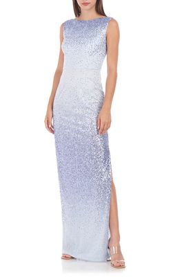 JS Collections Tori Ombré Sequin Column Gown in Hydrangea