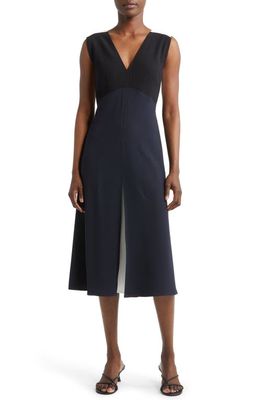 Judith & Charles Shea Colorblock A-Line Midi Dress in Navy Combo