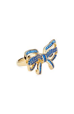 Judith Leiber Bow Ring in Blue/Gold