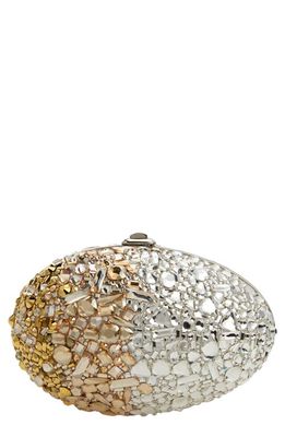 JUDITH LEIBER COUTURE 60th Anniversary Crystal Egg Clutch in Silver Rhine Multi