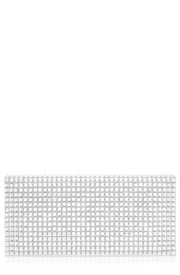 JUDITH LEIBER COUTURE Crystal Embellished Clutch in Silver Rhine