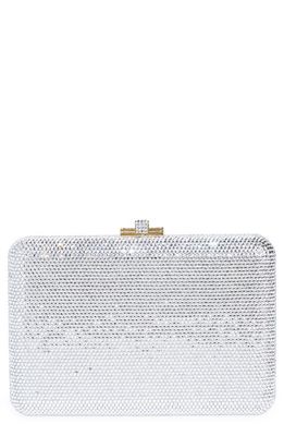 JUDITH LEIBER COUTURE Crystal Embellished Slim Frame Clutch in Champagne Gold Rhine