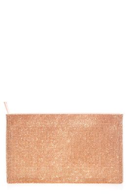 JUDITH LEIBER COUTURE Crystal Pouch in Silver Rose Gold