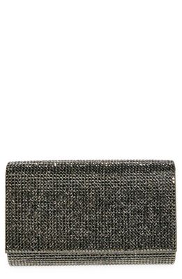 JUDITH LEIBER COUTURE Fizzy Beaded Clutch in Ebonized Hematite Grey 