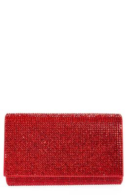 JUDITH LEIBER COUTURE Fizzy Beaded Clutch in Silver/Siam 