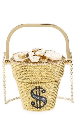 JUDITH LEIBER COUTURE Khloé's Pot of Gold Crystal Minaudière in Champagne Aurum Multi