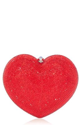 JUDITH LEIBER COUTURE Lamour Petite Coeur Heart Clutch in Silver Light Siam