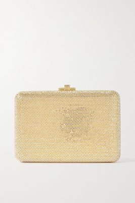 Judith Leiber Couture - Slim Slide Crystal-embellished Gold-tone Clutch - one size