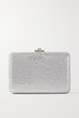 Judith Leiber Couture - Slim Slide Crystal-embellished Silver-tone Clutch - one size