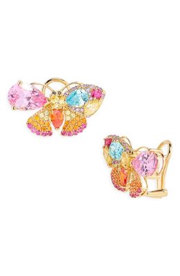 Judith Leiber Crystal Butterfly Earrings in Yellow