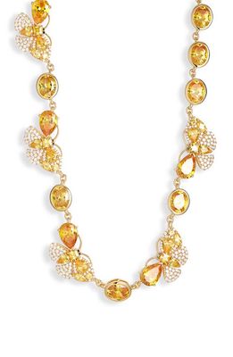 Judith Leiber Crystal Butterfly Necklace in Yellow