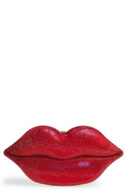 Judith Leiber Hot Lips Crystal Bag in Siam/Silver Light