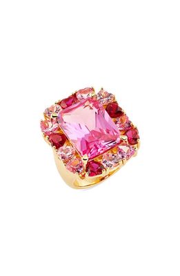 Judith Leiber Ombré Heart Halo Ring in Gold Pink Ombre