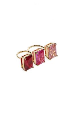 Judith Leiber Three Stone Ring in Pink/Lavender