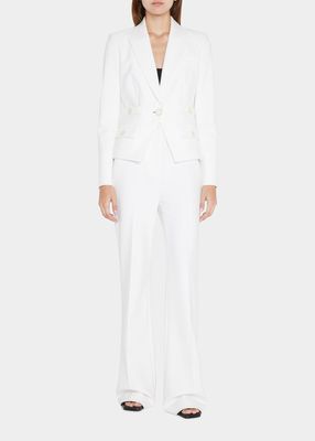 Judy Flared Pintuck Suit Pants