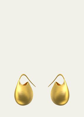 Jug Drop Earrings in Brushed Matte 18K Gold Vermeil