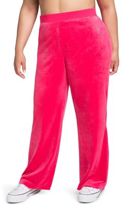Juicy Couture Embellished Velour Pants in Vixen Pink