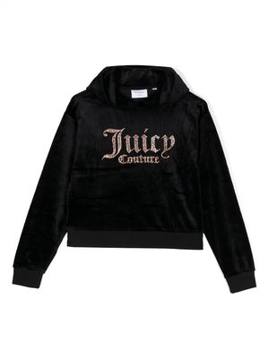 Juicy Couture Kids crystal-embellished logo hoodie - Black