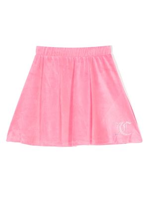 Juicy Couture Kids logo-embellished velour skirt - Pink