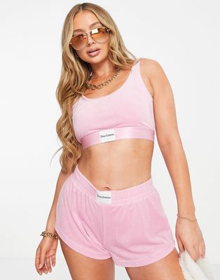 Juicy Couture rib velour bralette in pink - part of a set