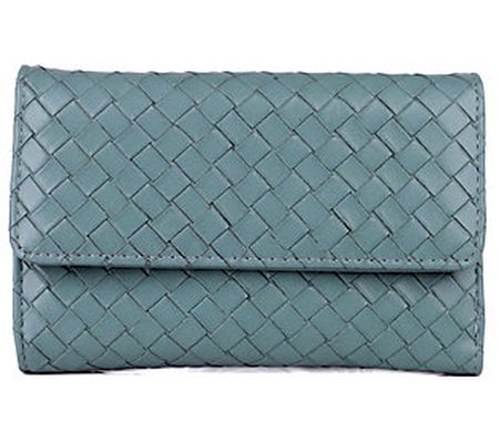 Julia Buxton Basket Weave Mid Size Trifold Wall et