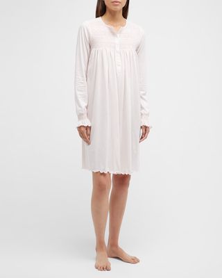 Julia Embroidered Blouson-Sleeve Nightgown