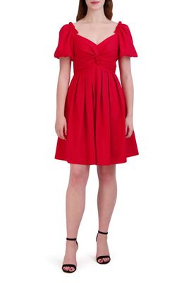 Julia Jordan Knot Front Short Sleeve Dress in Apple