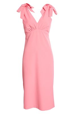 Julia Jordan V-Neck Tie Sheath Dress in Pink