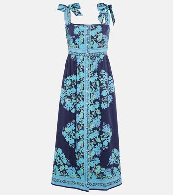 Juliet Dunn Floral-print cotton midi dress
