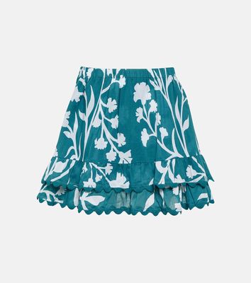Juliet Dunn Printed tiered cotton miniskirt