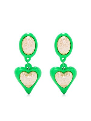 JULIETTA Daisy Jones heart drop earrings - Green