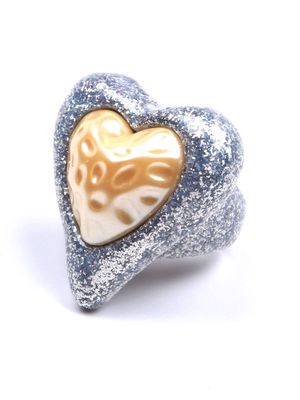 JULIETTA heart-shaped glittered ring - Silver