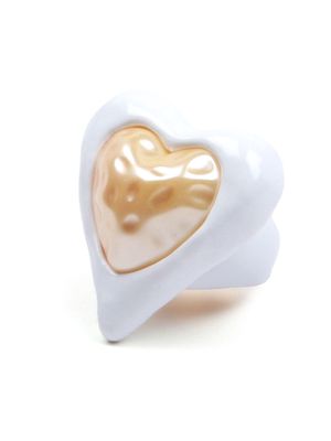 JULIETTA heart-shaped resin ring - White