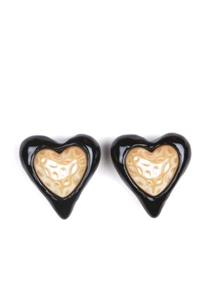 JULIETTA heart-shaped stud earrings - Black