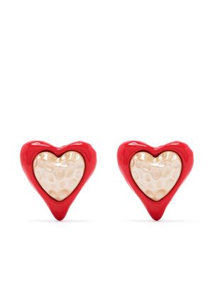 JULIETTA heart-shaped stud earrings - Red