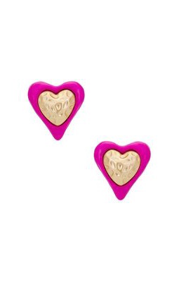 Julietta Heart Studs in Pink.