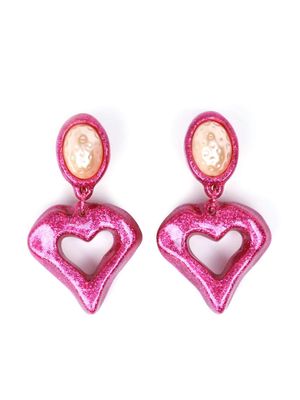 JULIETTA The Heartbreaker glittered earrings - Pink