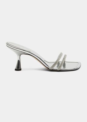 Julio Crystal Embellished Metallic Heeled Sandals