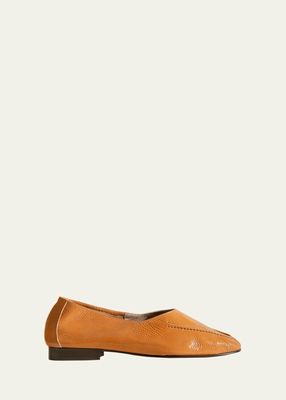 Juliol Glossy Crinkled Leather Loafers