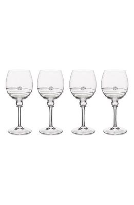 Juliska Amalia Set of 4 Stem White Wine Glasses Gift Box in Clear