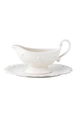 Juliska Berry & Thread Sauce Boat & Saucer in Whitewash