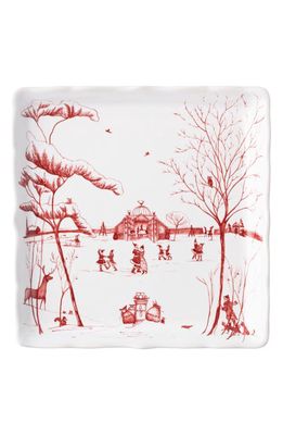 Juliska Country Estate Winter Frolic Ruby 'Mr. & Mrs. Claus' Sweets Tray