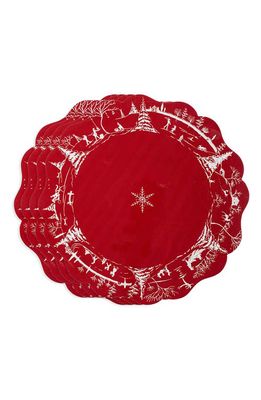 Juliska Country Estate Winter Frolic Set of 4 Placemats in Ruby
