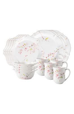 Juliska Floral Sketch 16-Piece Ceramic Dinnerware Set in Cherry