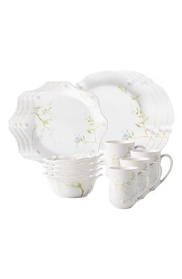 Juliska Floral Sketch 16-Piece Ceramic Dinnerware Set in Jasmine