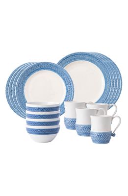 Juliska Le Panier Delft Blue 16-Piece Dinnerware Set in Whitewash