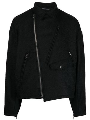 Julius asymmetric wool jacket - Black