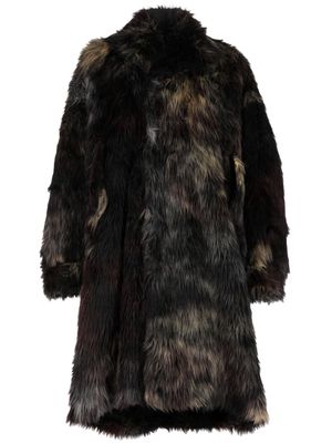 Julius camouflage-jacquard faux-fur coat - Multicolour